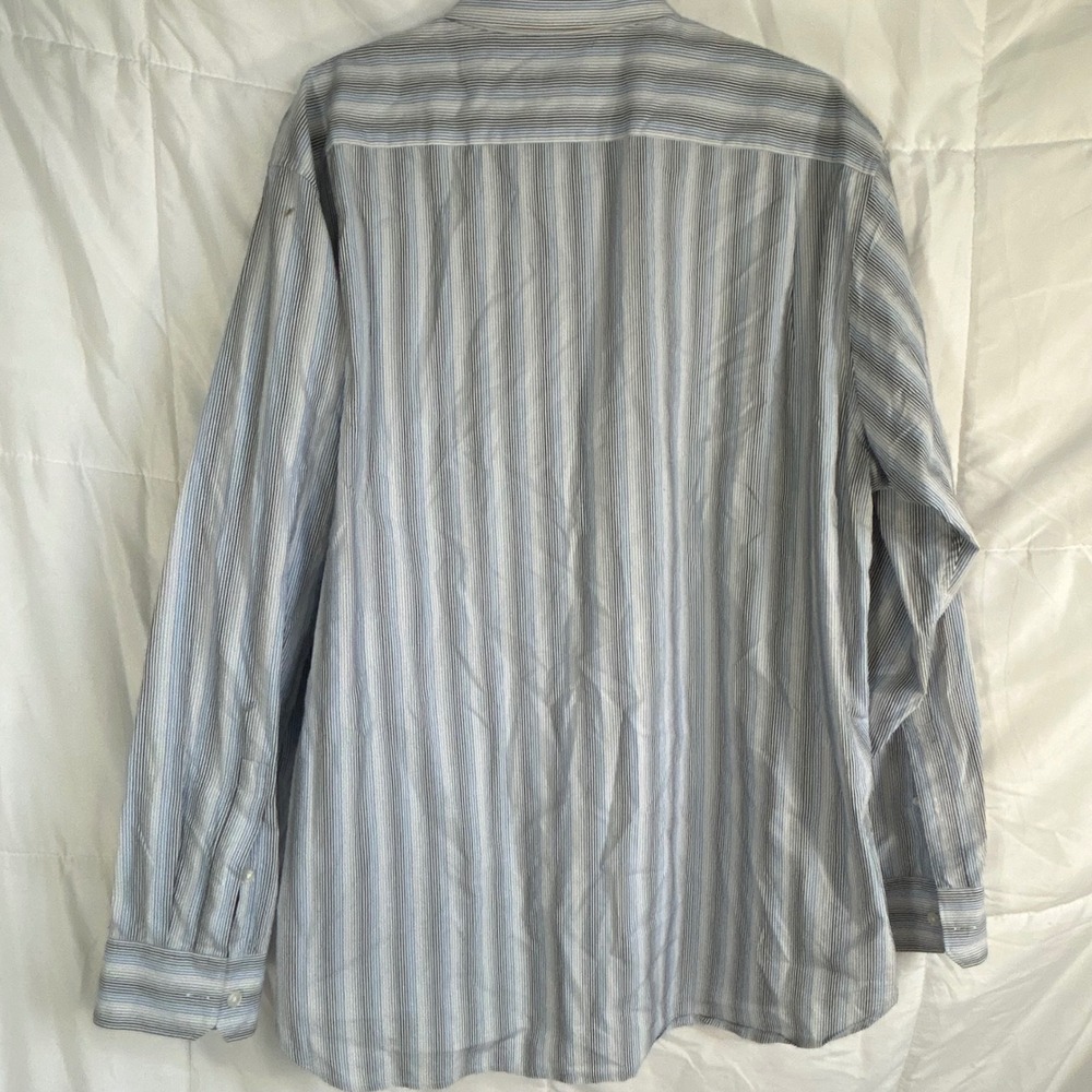 MICHAEL KORS Mens XL Striped Dress Shirt Long Sleeve Cotton Button Down - Picture 7 of 9